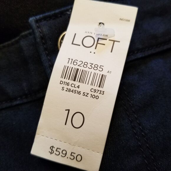 Ann Taylor Loft Size 10 Dark Denim Slim Through Hip & Thigh Skinny Leg Legging - Picture 3 of 6